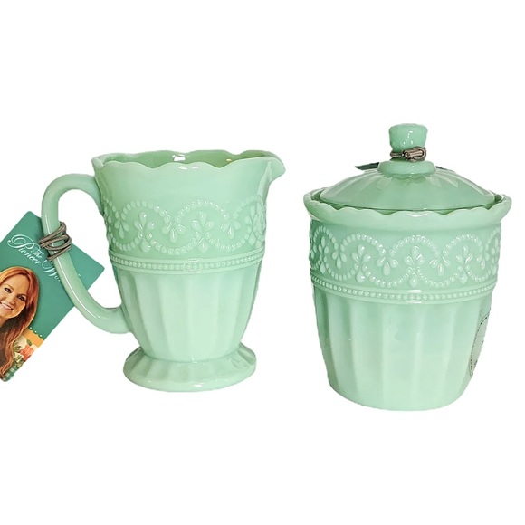 The Pioneer Woman Dining New Pioneer Women Timeless Beauty Jade Sugar Creamer Set Jadeite